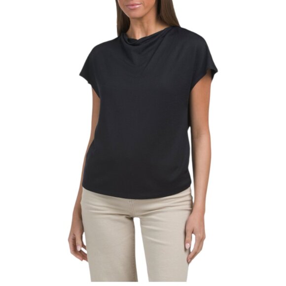 VINCE Black Cowl Neck Top